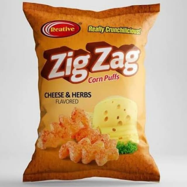Creative Snacks Zig Zag Corn Puffs Pack Of 10