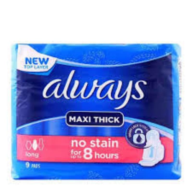 Always Pads Maxi Thick (Long) – 9 Pads