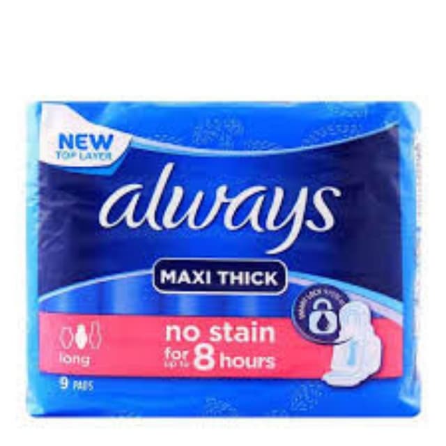 Always Pads Maxi Thick (Long) – 9 Pads