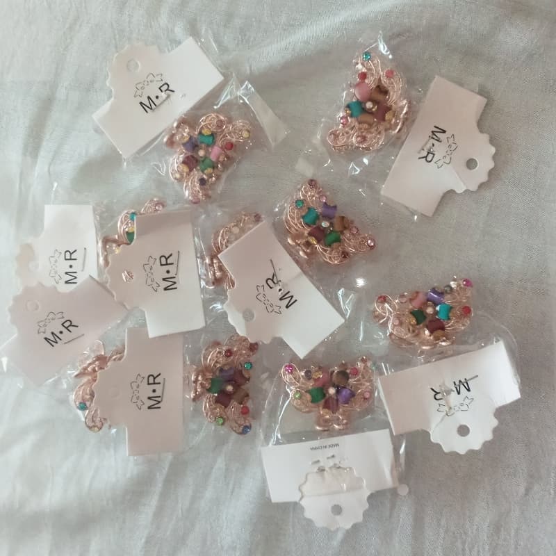 Metal hair accessories claw clips with stones womens girls