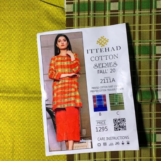 Ittehad cotton 2pcs fabric and color 100% guaranteed