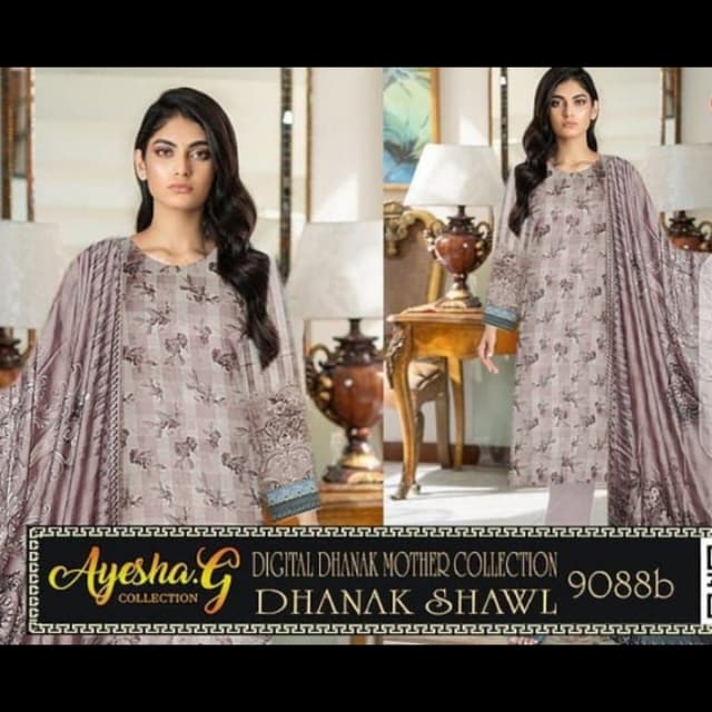 Digital Dhanak Mother collection Digital Dhanak Shawl fabric and color 100%
