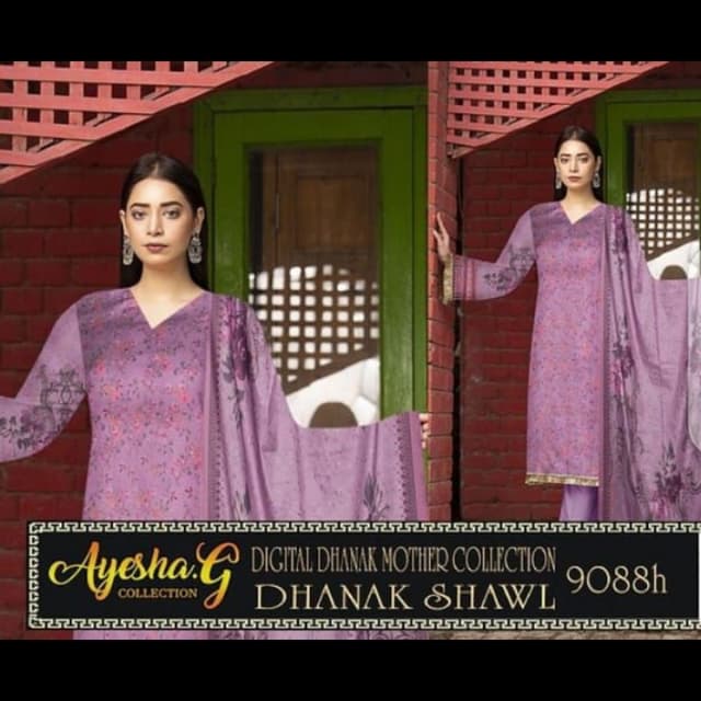 Digital Dhanak Mother collection Digital Dhanak Shawl fabric and color 100%