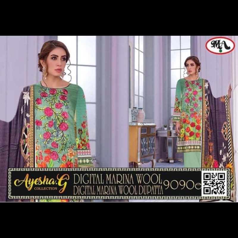 Digital Marina Wool 20.20 Digital Marina Neck Embroidery Digital Print Digi