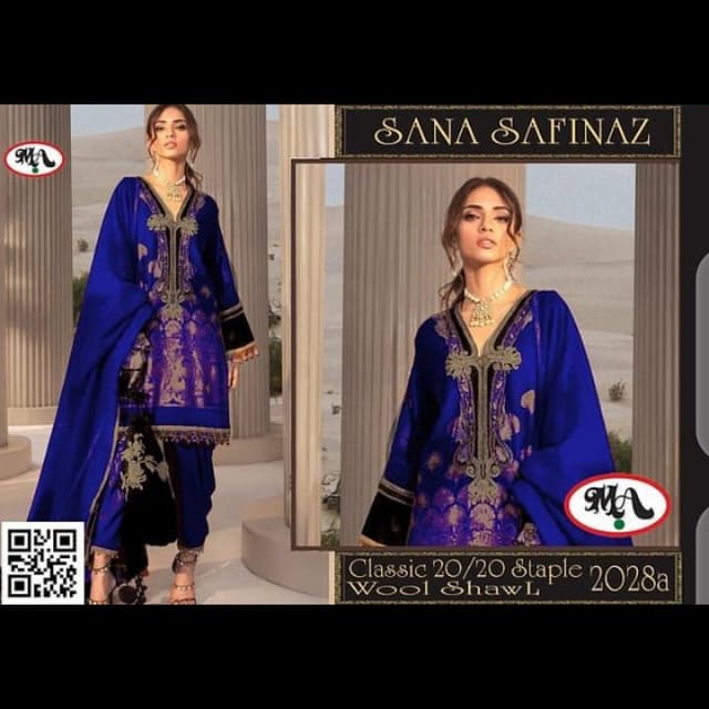 Classic 20.20 Staple wool shawl Neck Heavy Embroidery fabric and color 100%