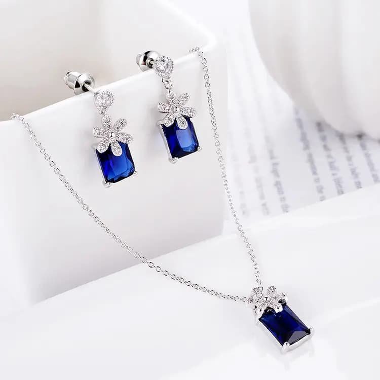 real gold plated copper micro set earrings necklace suit