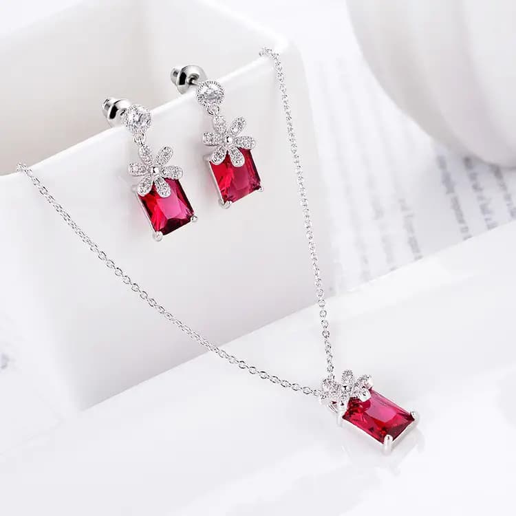 real gold plated copper micro set earrings necklace suit