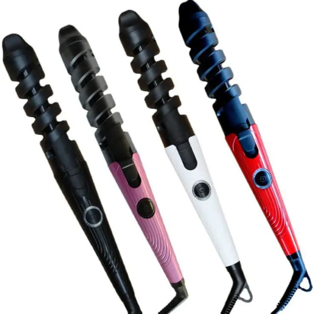 Foreign trade anti-scalding spiral curling iron ceramic glaze spiral screw