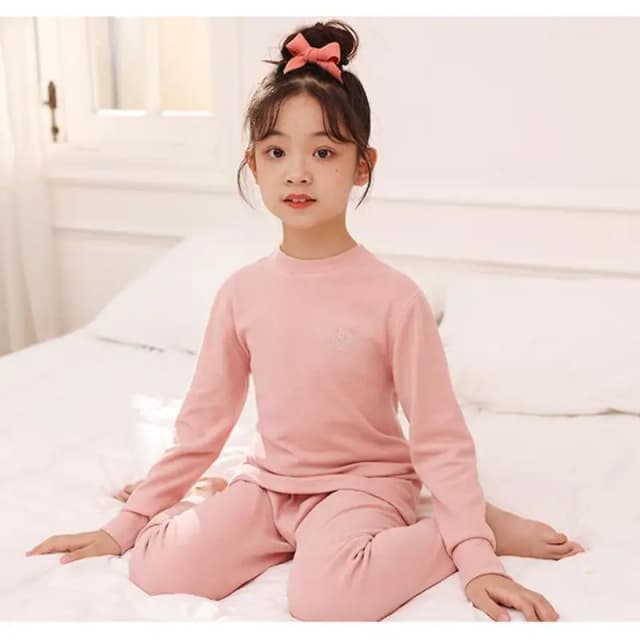 Children's Wool Silk Thermal Underwear for Big Boys and Girls Pajamas Pajamas Pants Home Clothes Thickened Baby Bottoming Autumn