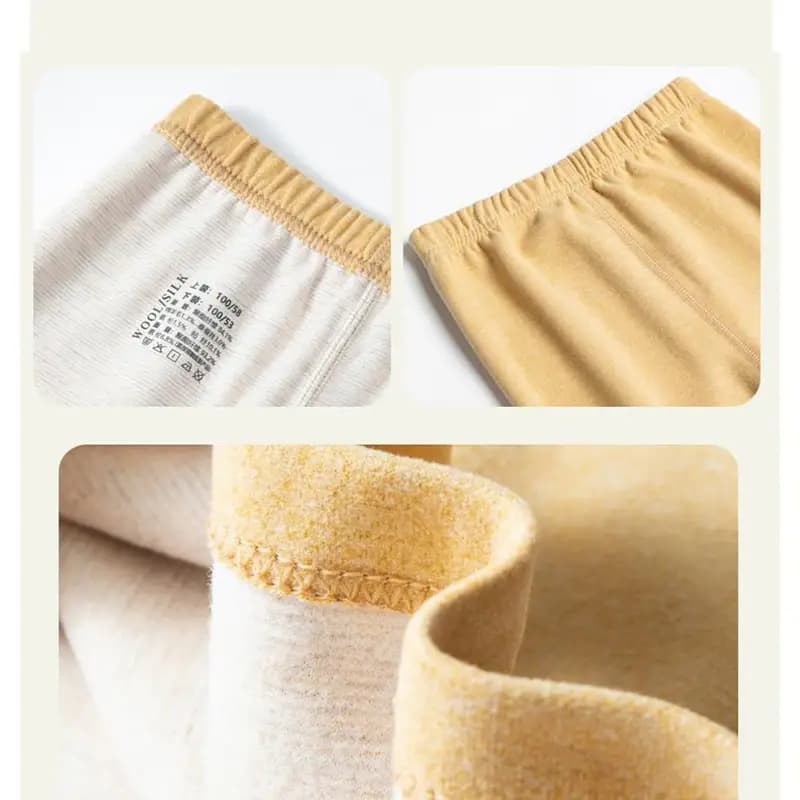 Children's Wool Silk Thermal Underwear for Big Boys and Girls Pajamas Pajamas Pants Home Clothes Thickened Baby Bottoming Autumn