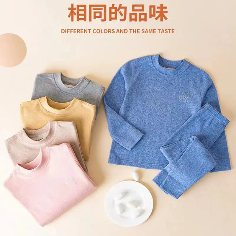 Children's Wool Silk Thermal Underwear for Big Boys and Girls Pajamas Pajamas Pants Home Clothes Thickened Baby Bottoming Autumn