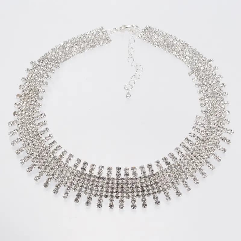 European and American fashion sexy shiny lady necklace rhinestone long chain necklace tassel neck chain