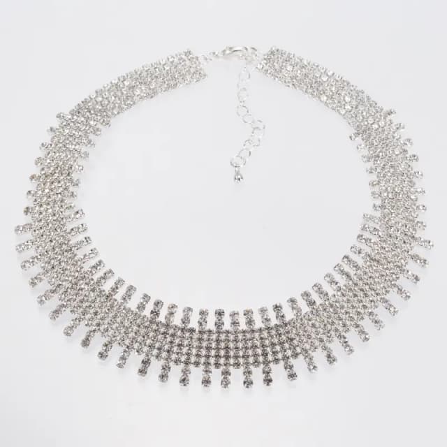 European and American fashion sexy shiny lady necklace rhinestone long chain necklace tassel neck chain